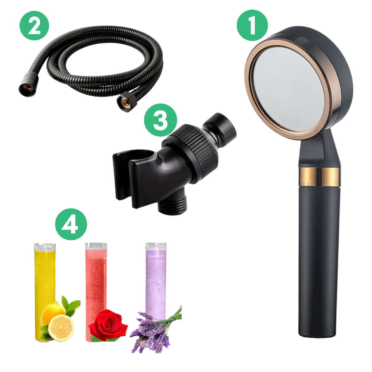 Black and Gold - Vitamin C Infused Showerhead for Better Skin