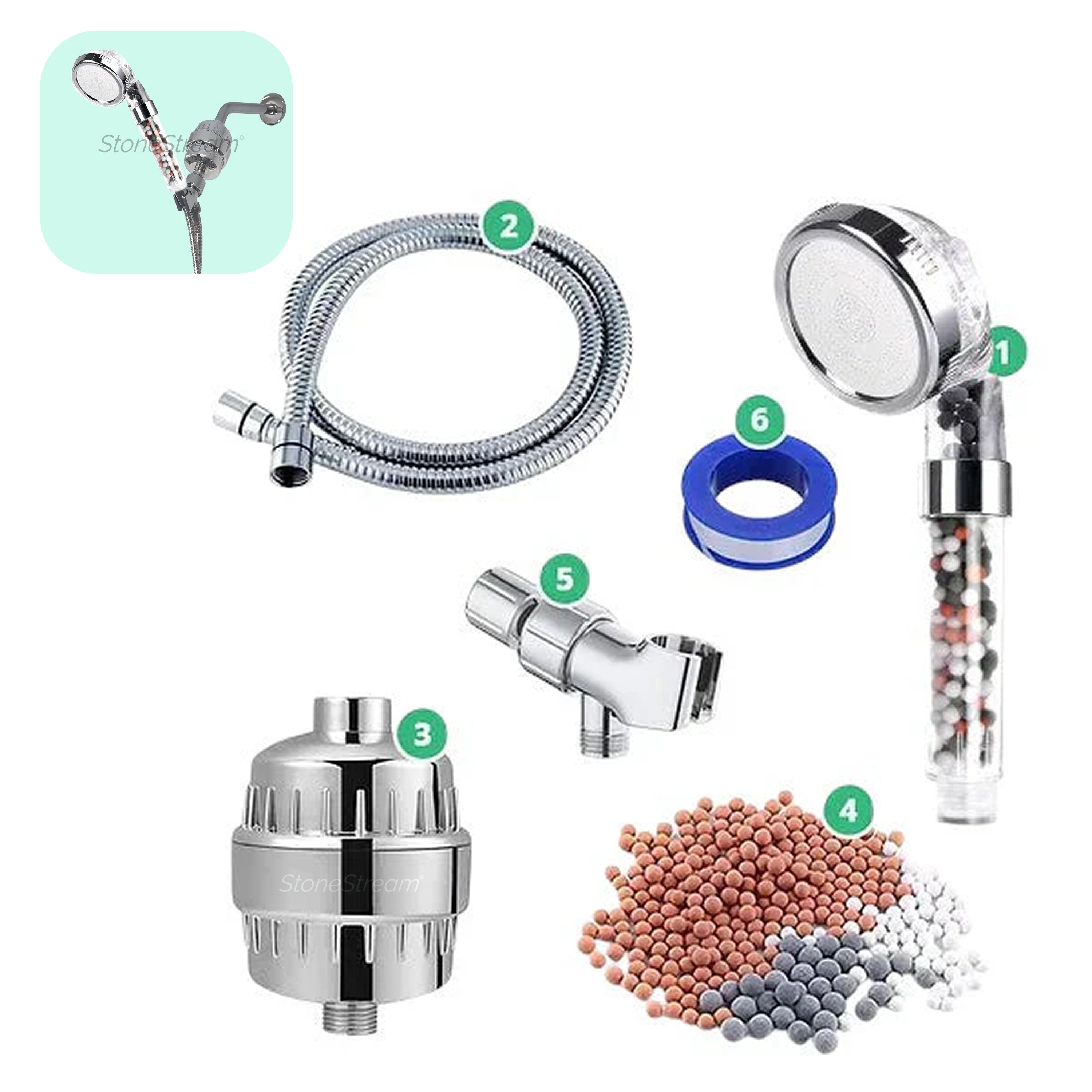 Filtered Ionic Ecopower Shower head