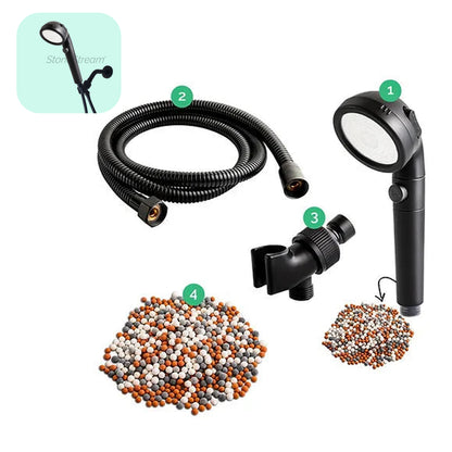 Black Ecopower Shower Head