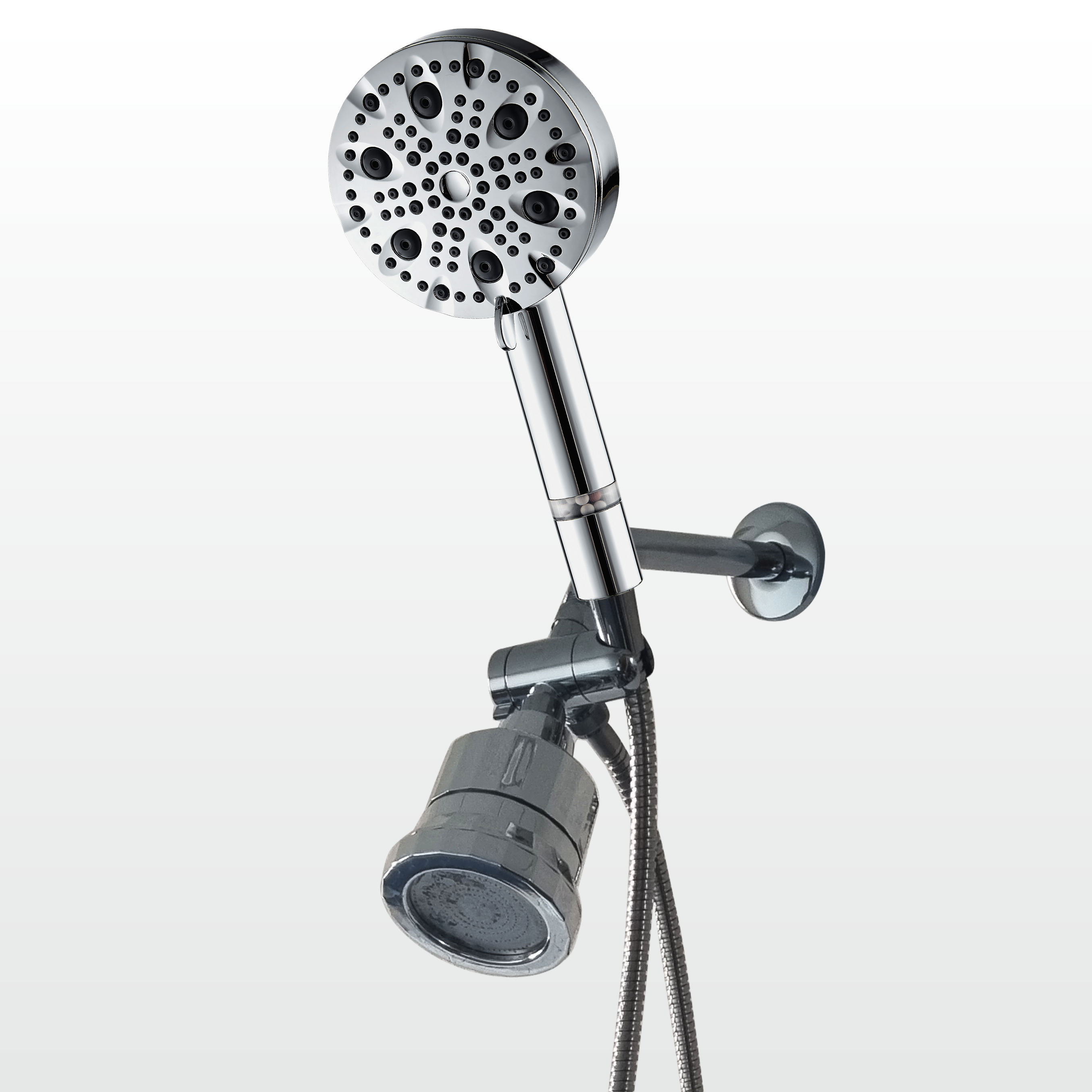 9-Mode Luxury Handheld &amp; Wall Combo Shower Head with Filtration Kit